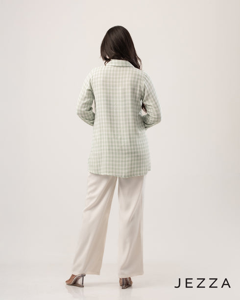 Relaxed below hip Cotton Shirt Top 62801